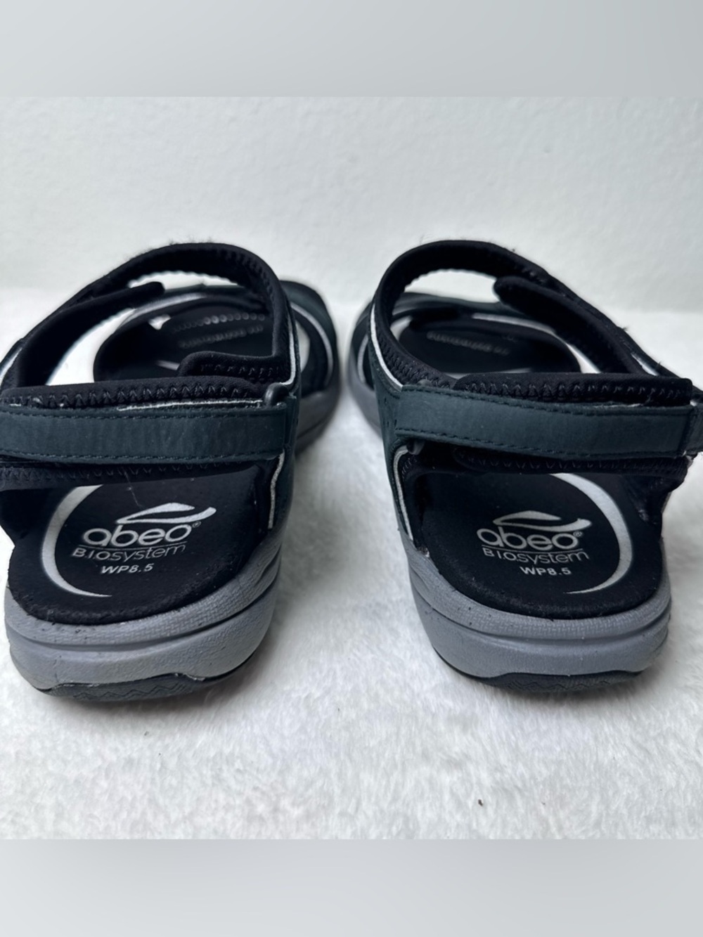 Abeo Bio System Women's Sandals Black Size 8.5 WP Comfort Strappy Orthotic Fit - Picture 4 of 16